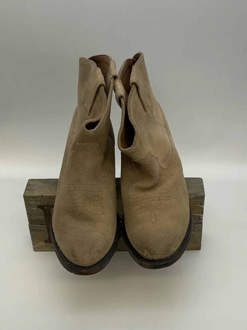 Steve Madden Autry Suede Ankle Cowboy Boots Size 6 Western Rodeo Festival - Picture 5 of 8